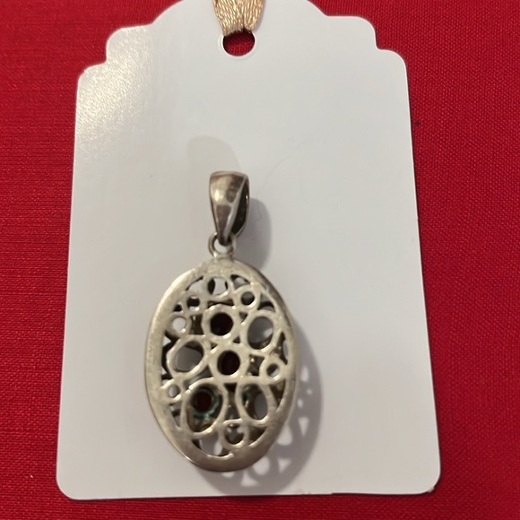 Meditative + Grounding- Red Stones in 925 Silver Pendent - Picture 2 of 3